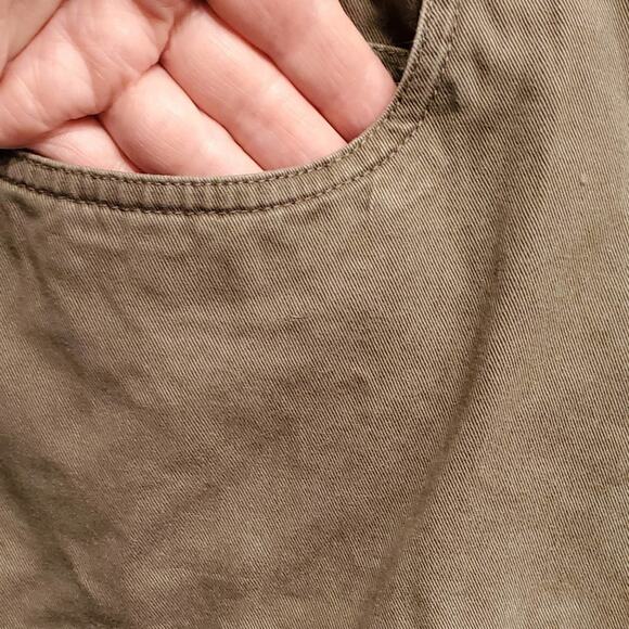 Xhilaration Junior's Army Green Jean Midi Skirt Raw Hem Size 13 - Picture 5 of 8